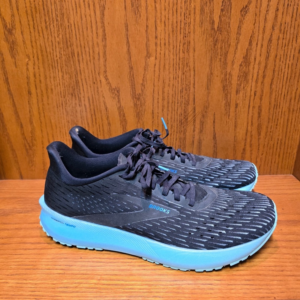 Brooks Hyperion Tempo Men's Running Shoes 12.5D Black Blue Sneaker  1103391D082 - Picture 2 of 10